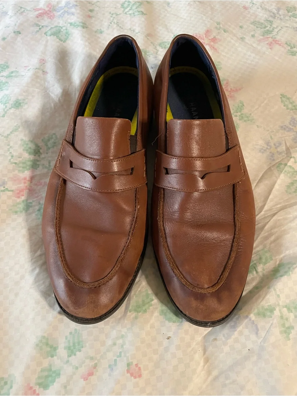 Cole Haan Men's Brown Leather Penny Loafers